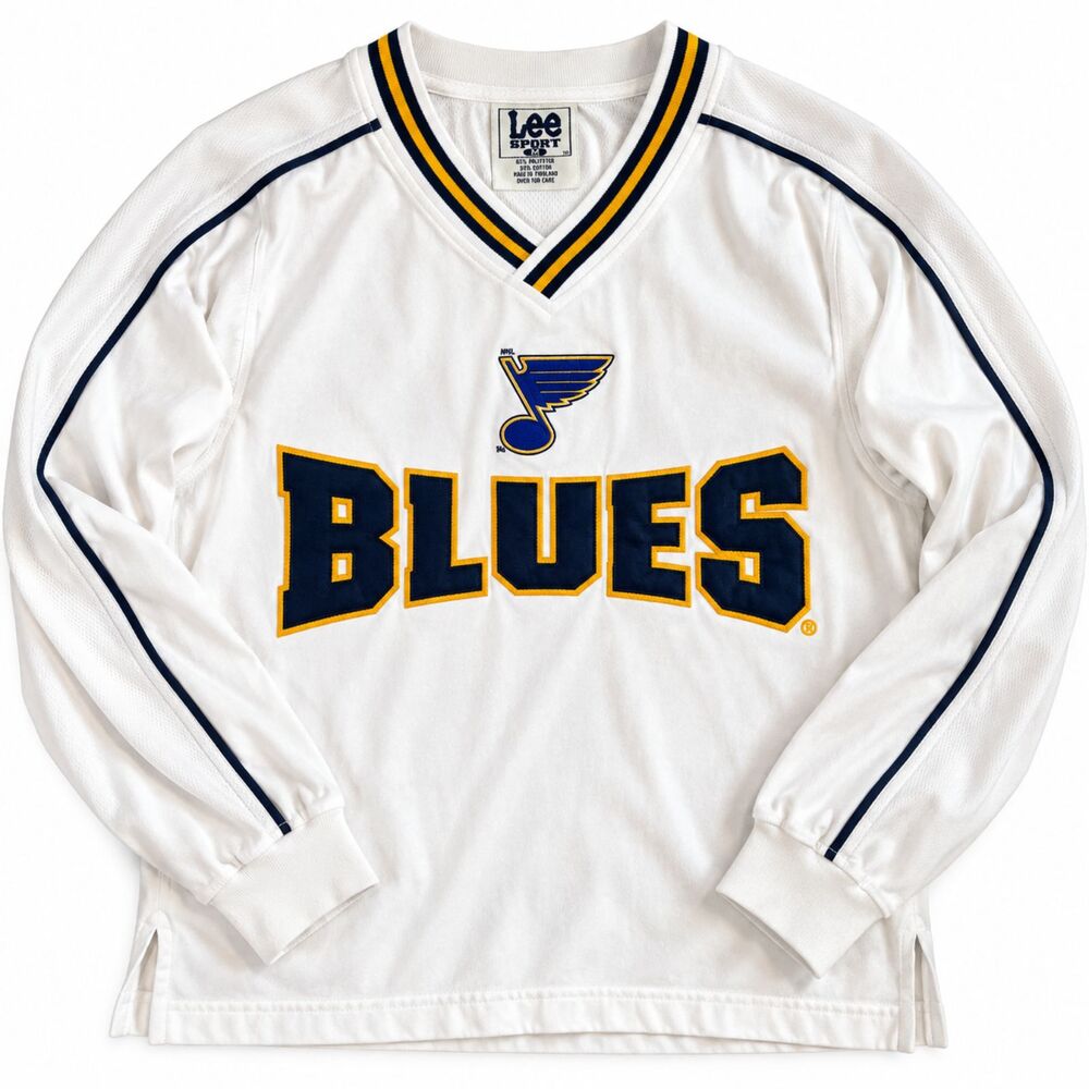 Vintage Lee Sport St Louis Blues NHL Hockey Shirt Mens M Embroidered V Neck 90s
